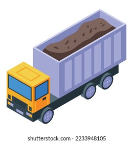 Truck loader icon isometric vector. Mine industry. Machine construction