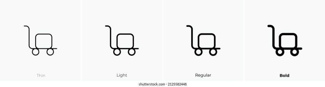 truck loading icon. Thin, Light Regular And Bold style design isolated on white background