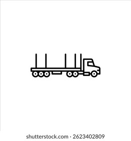 caminhão com o ícone de estrutura de tópicos do reboque de registro. ilustração da linha preta do caminhão de registro.