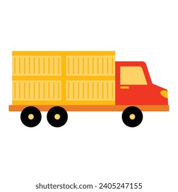 Truck logistic element. Vector illustration with logistic theme and flat vector style. Editable vector element.