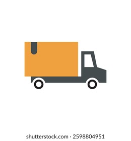 Truck logistic express flat icon vector design illustration. Cargo, delivery, logistic truck icon vector design. 