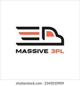 truck logistic fast logo design