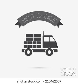 Truck. Logistic icon. Transportation symbol. symbol icon laden truck. carriage of the goods or things