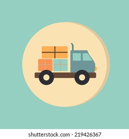 Truck. Logistic icon. Transportation symbol. symbol icon laden truck. carriage of the goods or things