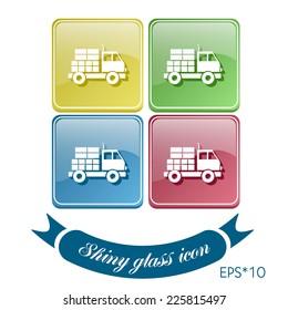 Truck. Logistic icon. Transportation symbol. symbol icon laden truck. carriage of the goods or things