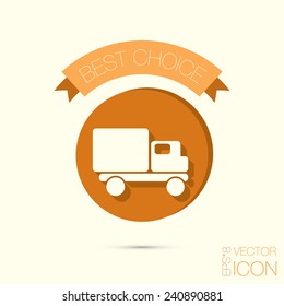 Truck. Logistic icon. Transportation symbol. symbol icon laden truck. carriage of the goods or things