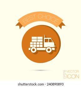 Truck. Logistic icon. Transportation symbol. symbol icon laden truck. carriage of the goods or things