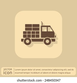 Truck. Logistic icon. Transportation symbol. symbol icon laden truck. carriage of the goods or things