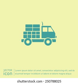 Truck. Logistic icon. Transportation symbol. symbol icon laden truck. carriage of the goods or things