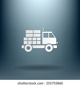 Truck. Logistic icon. Transportation symbol. symbol icon laden truck. carriage of the goods or things