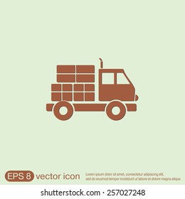 Truck. Logistic icon. Transportation symbol. symbol icon laden truck. carriage of the goods or things