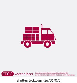 Truck. Logistic icon. Transportation symbol. symbol icon laden truck. carriage of the goods or things