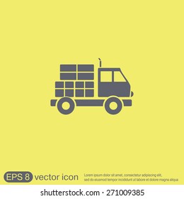 Truck. Logistic icon. Transportation symbol. symbol icon laden truck. carriage of the goods or things