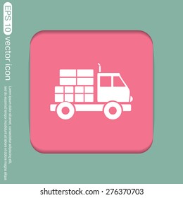 Truck. Logistic icon. Transportation symbol. symbol icon laden truck. carriage of the goods or things