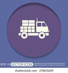 Truck. Logistic icon. Transportation symbol. symbol icon laden truck. carriage of the goods or things