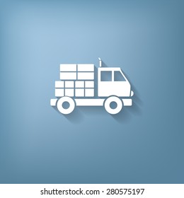 Truck. Logistic icon. Transportation symbol. symbol icon laden truck. carriage of the goods or things