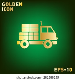 Truck. Logistic icon. Transportation symbol. symbol icon laden truck. carriage of the goods or things