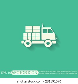 Truck. Logistic icon. Transportation symbol. symbol icon laden truck. carriage of the goods or things