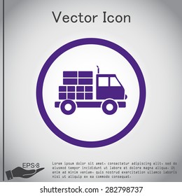 Truck. Logistic icon. Transportation symbol. symbol icon laden truck. carriage of the goods or things