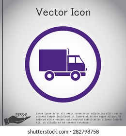 Truck. Logistic icon. Transportation symbol. symbol icon laden truck. carriage of the goods or things