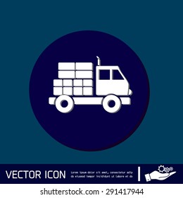 Truck. Logistic icon. Transportation symbol. symbol icon laden truck. carriage of the goods or things