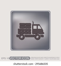 Truck. Logistic icon. Transportation symbol. symbol icon laden truck. carriage of the goods or things