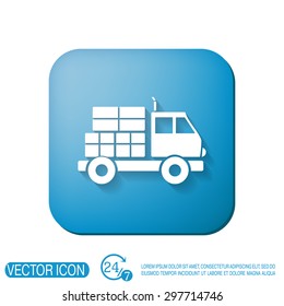 Truck. Logistic icon. Transportation symbol. symbol icon laden truck. carriage of the goods or things