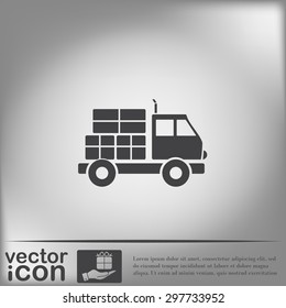 Truck. Logistic icon. Transportation symbol. symbol icon laden truck. carriage of the goods or things