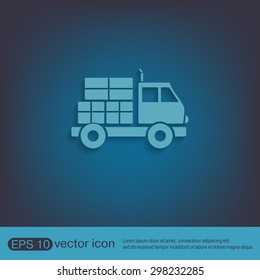 Truck. Logistic icon. Transportation symbol. symbol icon laden truck. carriage of the goods or things