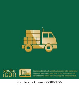 Truck. Logistic icon. Transportation symbol. symbol icon laden truck. carriage of the goods or things