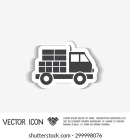 Truck. Logistic icon. Transportation symbol. symbol icon laden truck. carriage of the goods or things