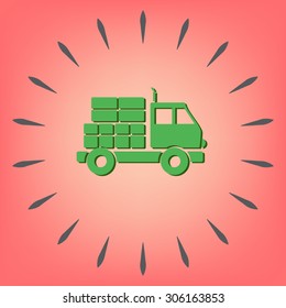 Truck. Logistic icon. Transportation symbol. symbol icon laden truck. carriage of the goods or things