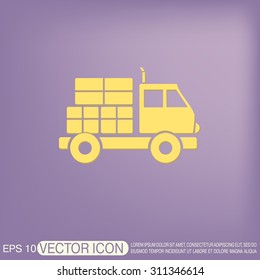 Truck. Logistic icon. Transportation symbol. symbol icon laden truck. carriage of the goods or things