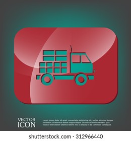 Truck. Logistic icon. Transportation symbol. symbol icon laden truck. carriage of the goods or things