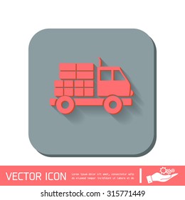 Truck. Logistic icon. Transportation symbol. symbol icon laden truck. carriage of the goods or things