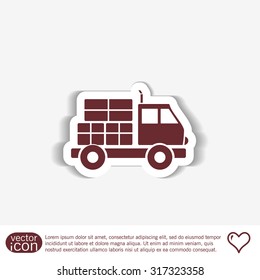 Truck. Logistic icon. Transportation symbol. symbol icon laden truck. carriage of the goods or things