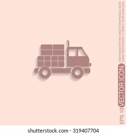 Truck. Logistic icon. Transportation symbol. symbol icon laden truck. carriage of the goods or things