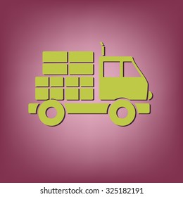 Truck. Logistic icon. Transportation symbol. symbol icon laden truck. carriage of the goods or things