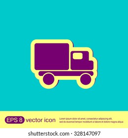 Truck. Logistic icon. Transportation symbol. symbol icon laden truck. carriage of the goods or things