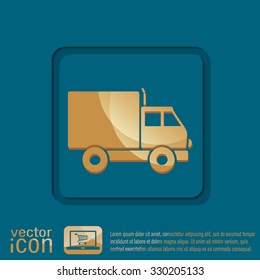 Truck. Logistic icon. Transportation symbol. symbol icon laden truck. carriage of the goods or things