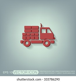 Truck. Logistic icon. Transportation symbol. symbol icon laden truck. carriage of the goods or things