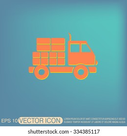 Truck. Logistic icon. Transportation symbol. symbol icon laden truck. carriage of the goods or things