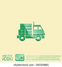 Truck. Logistic icon. Transportation symbol. symbol icon laden truck. carriage of the goods or things