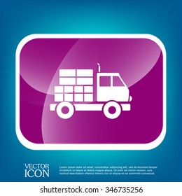 Truck. Logistic icon. Transportation symbol. symbol icon laden truck. carriage of the goods or things