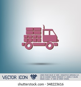 Truck. Logistic icon. Transportation symbol. symbol icon laden truck. carriage of the goods or things