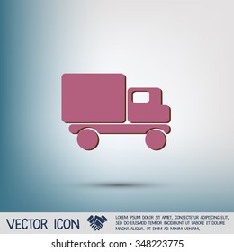 Truck. Logistic icon. Transportation symbol. symbol icon laden truck. carriage of the goods or things