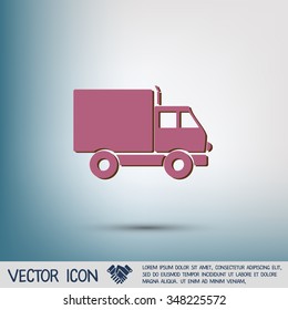 Truck. Logistic icon. Transportation symbol. symbol icon laden truck. carriage of the goods or things