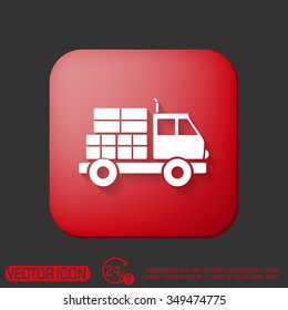 Truck. Logistic icon. Transportation symbol. symbol icon laden truck. carriage of the goods or things