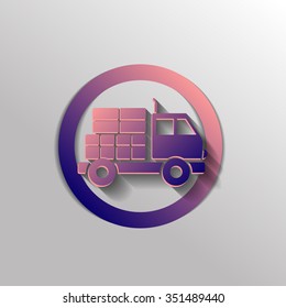 Truck. Logistic icon. Transportation symbol. symbol icon laden truck. carriage of the goods or things