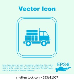 Truck. Logistic icon. Transportation symbol. symbol icon laden truck. carriage of the goods or things